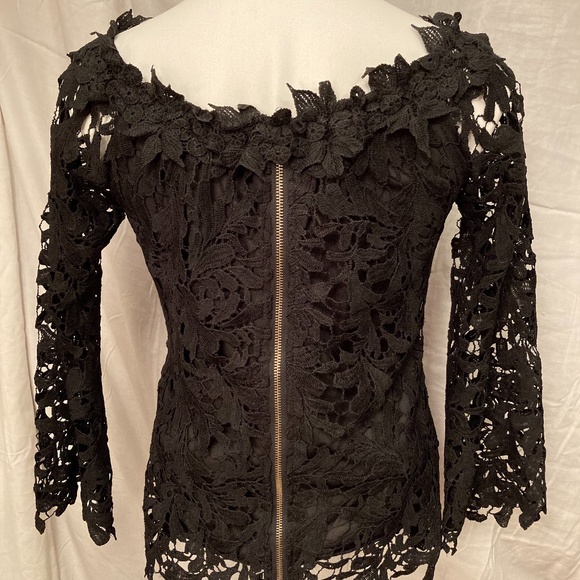 LAST CHANCE! Flora Ashley Black Lace Blouse - Picture 2 of 7